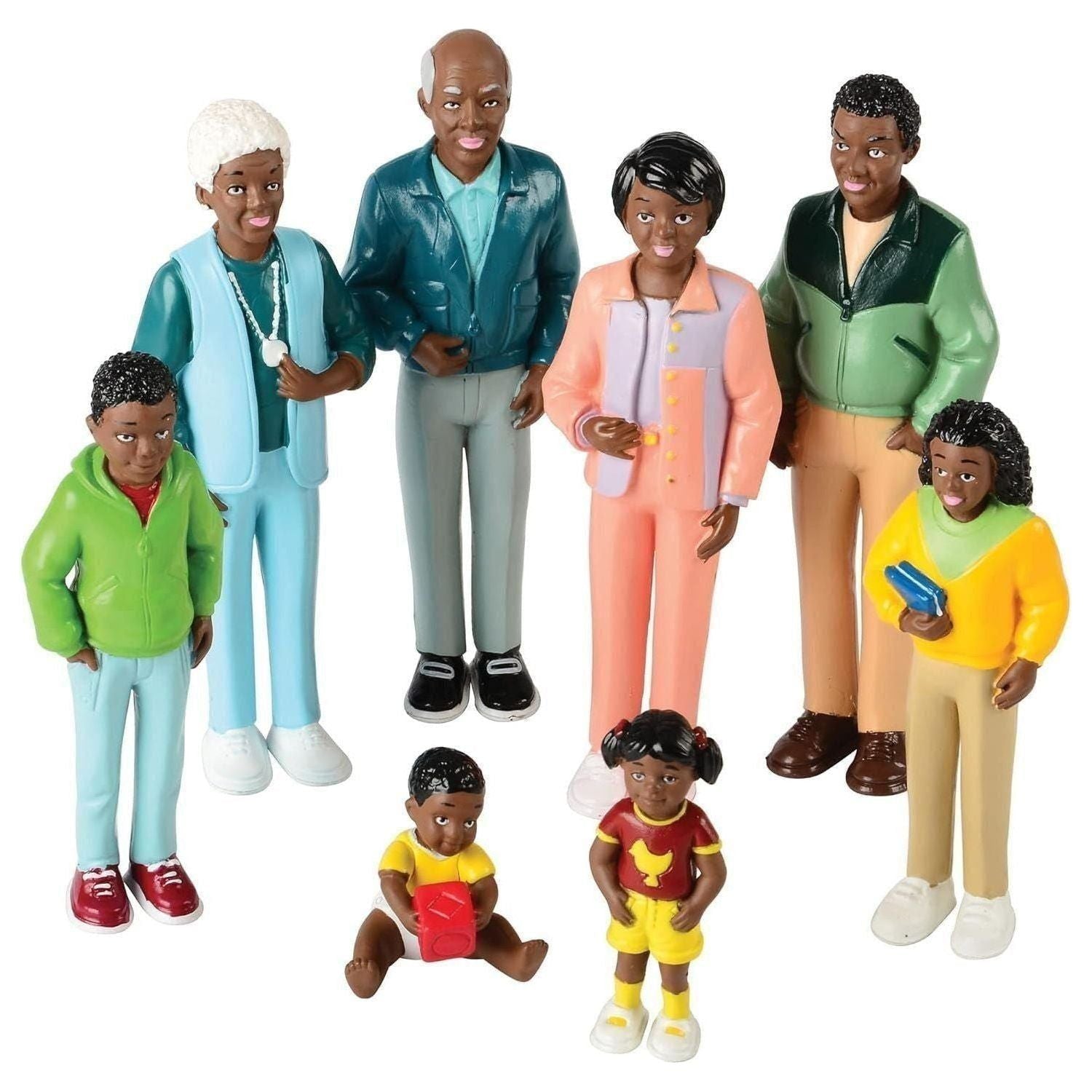 Black Miniature Doll Family