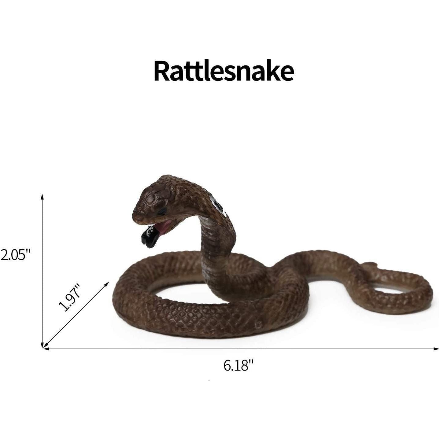 8Pcs Fake Snakes Toy Figurines Realistic Fake Snake Prank Rubber Snake Props Scary Snake Toy Scare Birds, Cobra Snake, Boa Constrictor, Coral Snake, Rattlesnake Wild Life Figures