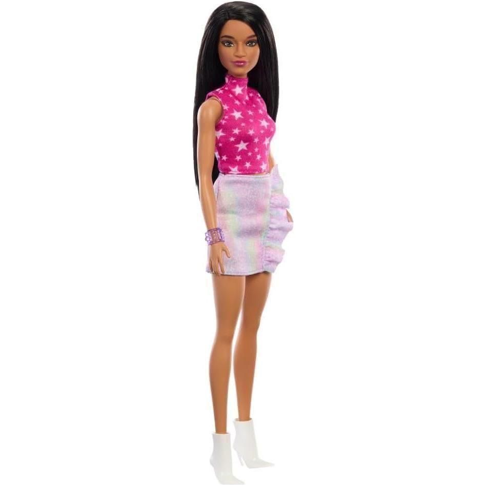 Fashionistas Doll #213, Blonde with Striped Top, Pink Skirt & Sunglasses, 65Th Anniversary Collectible Fashion Doll