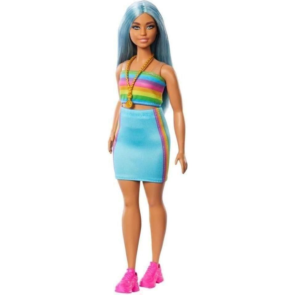 Fashionistas Doll #213, Blonde with Striped Top, Pink Skirt & Sunglasses, 65Th Anniversary Collectible Fashion Doll