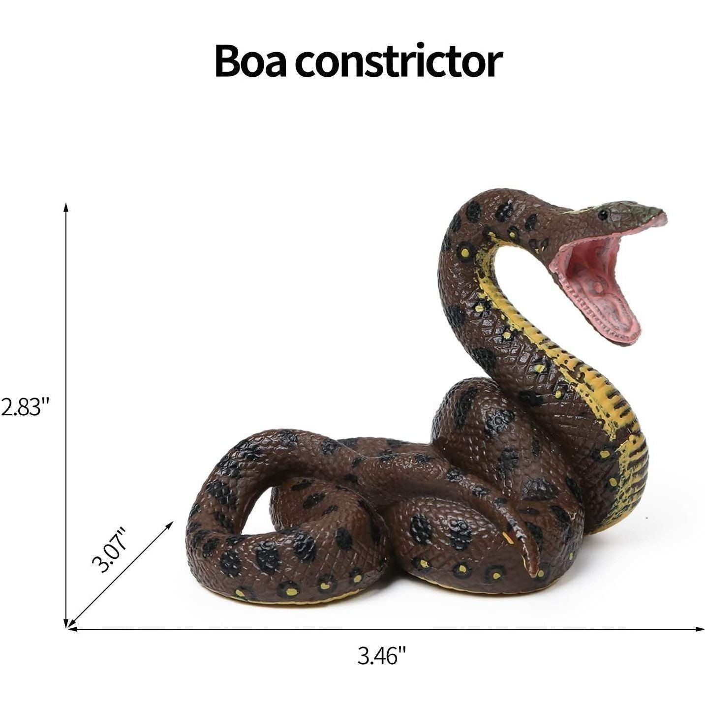 8Pcs Fake Snakes Toy Figurines Realistic Fake Snake Prank Rubber Snake Props Scary Snake Toy Scare Birds, Cobra Snake, Boa Constrictor, Coral Snake, Rattlesnake Wild Life Figures